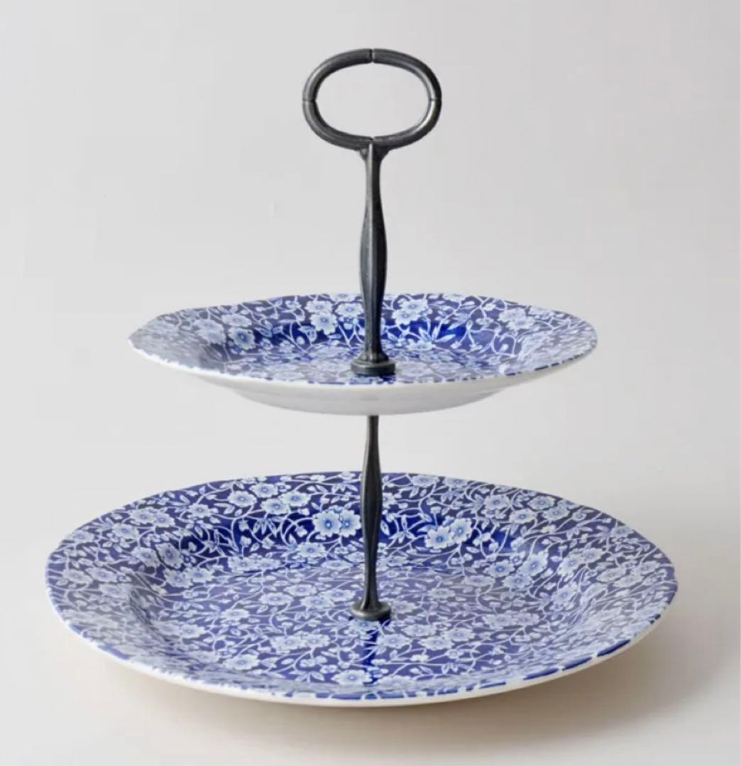 Burleigh ブルーキャリコ ティットビット ＊ ケーキスタンド 2段