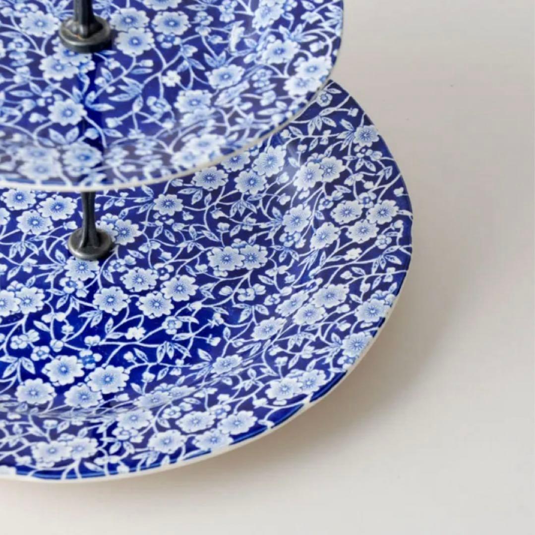 Burleigh ブルーキャリコ ティットビット ＊ ケーキスタンド 2段