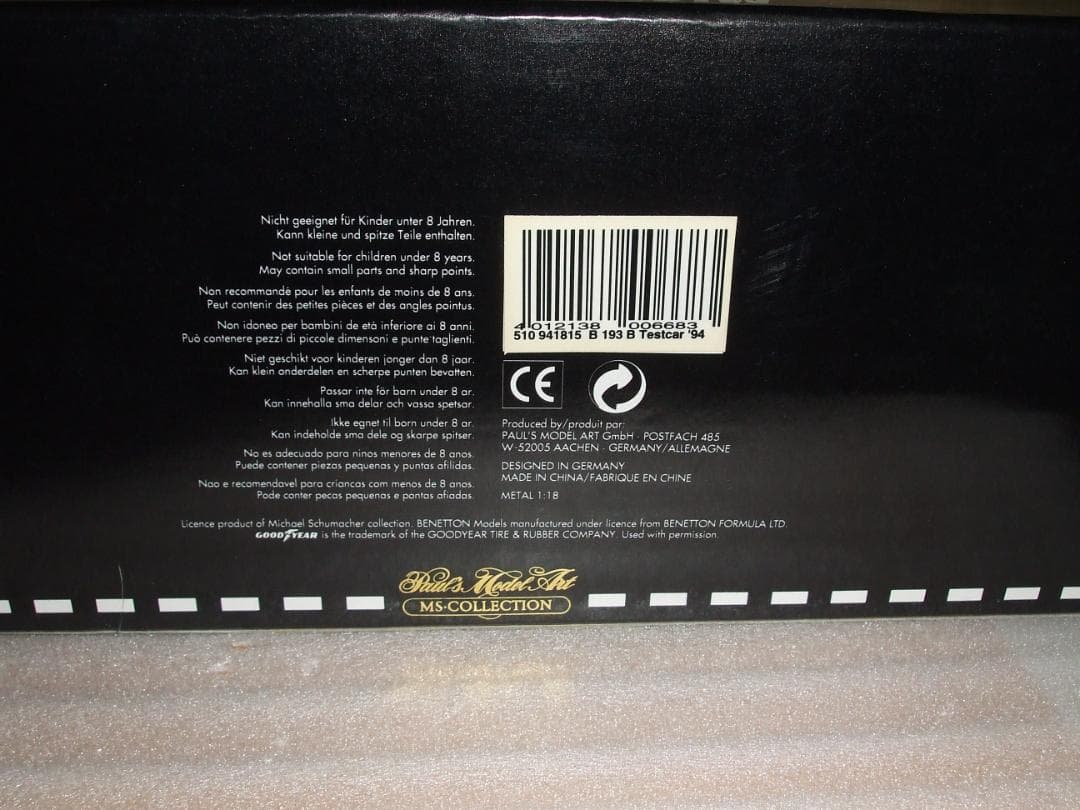 ベネトン　フォード　Ｂ１９３B　シューマッハ　プレゼン　ミニチャンプス　１／１８