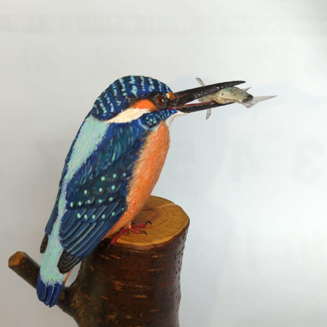 カワセミのバードカービング