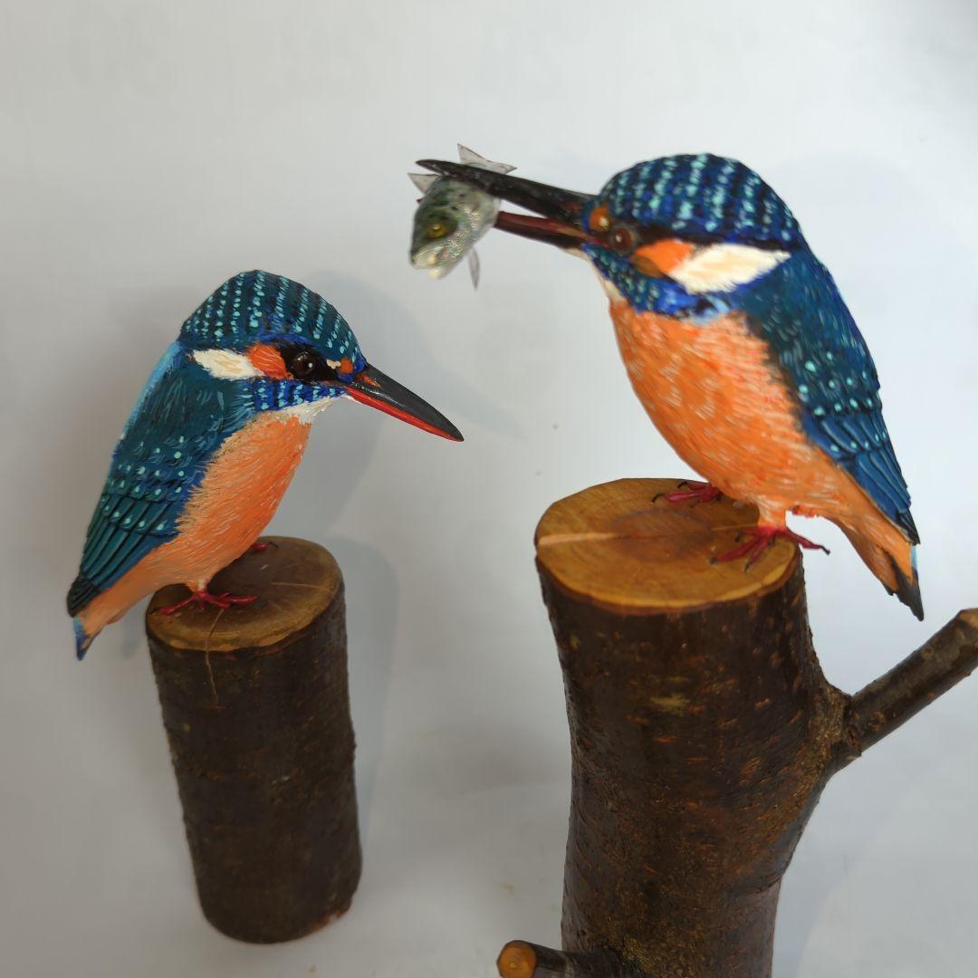 カワセミのバードカービング