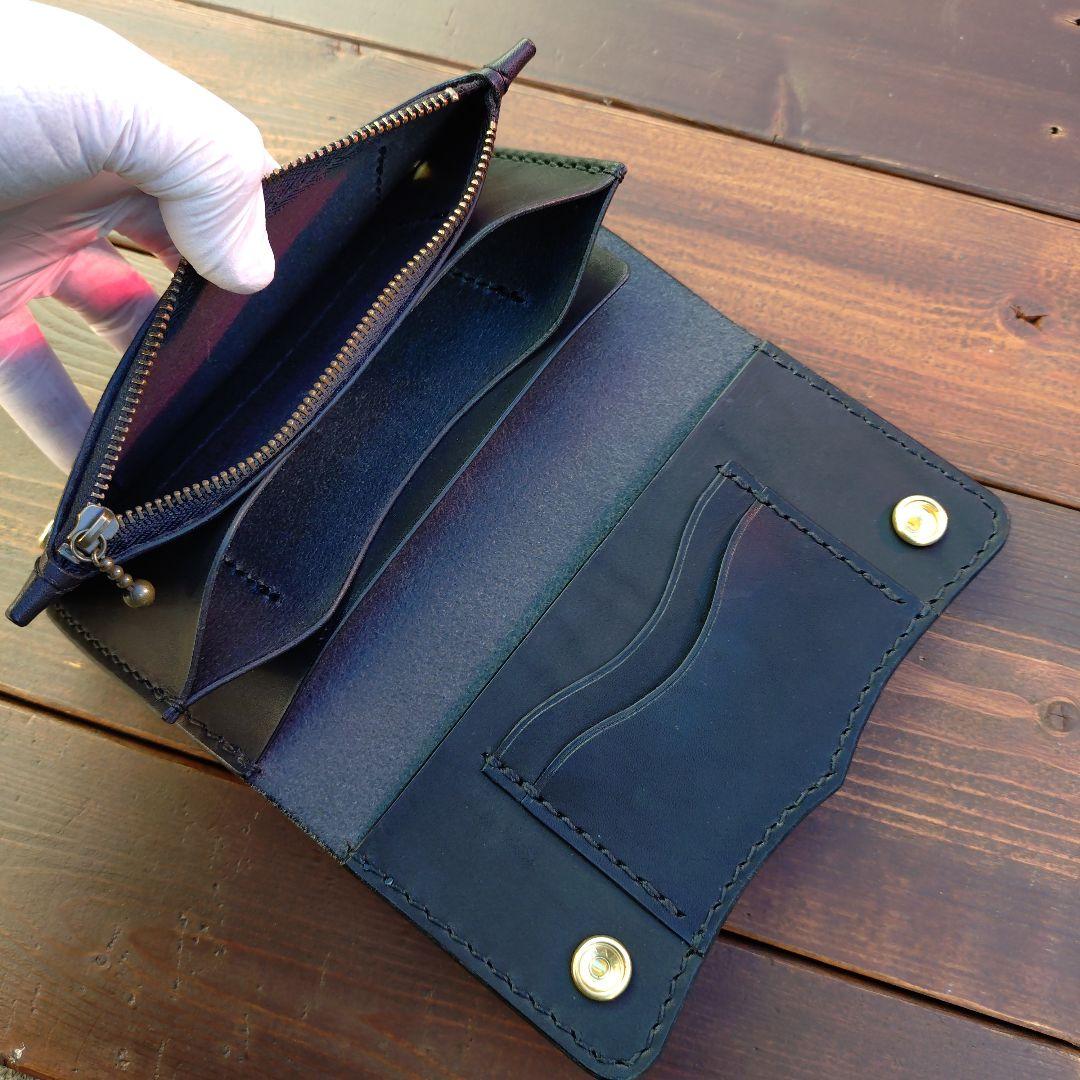 栃木オイルレザー‼️トラッカーウォレット 【ハンドメイド】