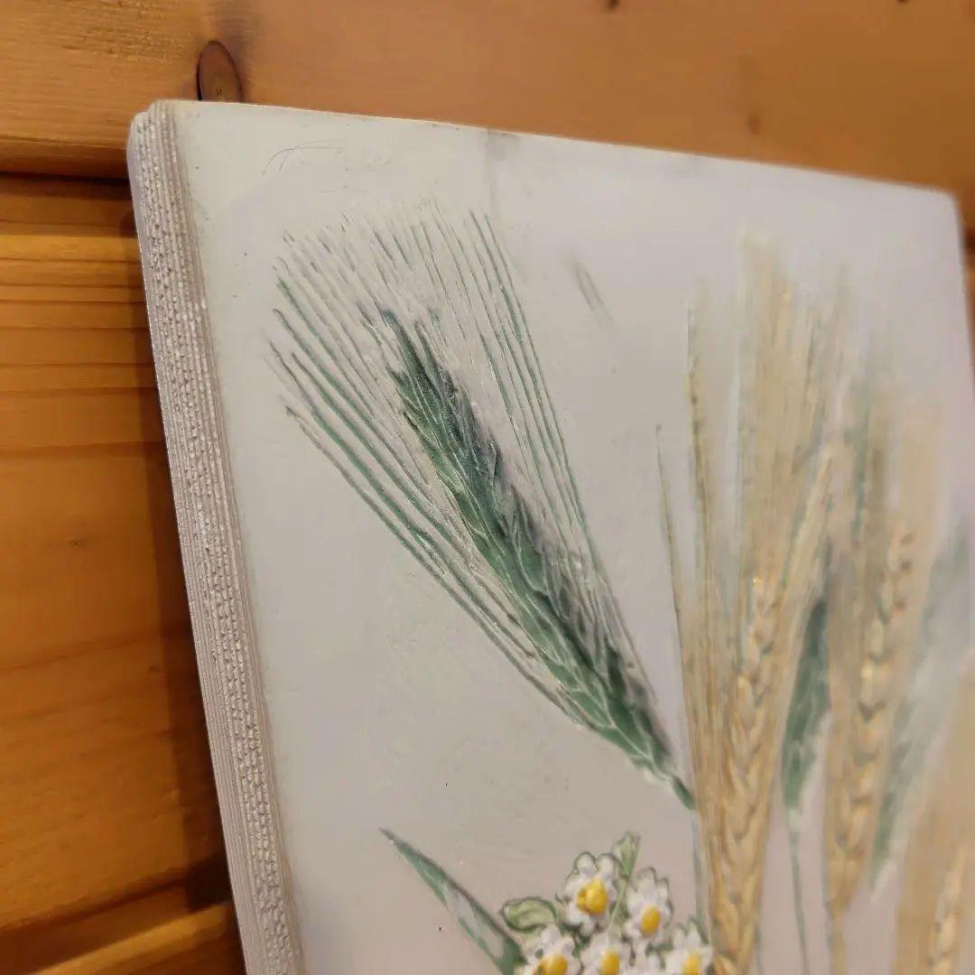 Jie Gantofta 麦と白い小花 陶板