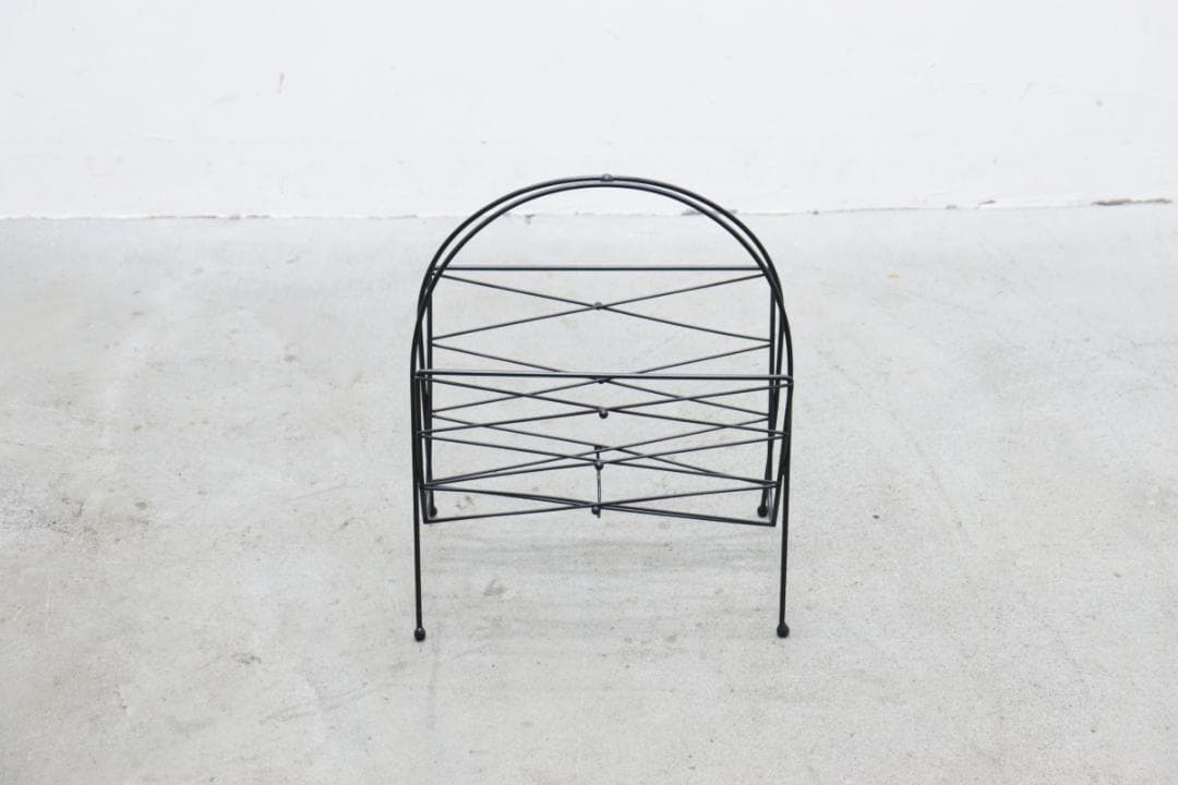 U.S. ヴィンテージ ワイヤー マガジンラック 雑誌 本 収納 モダン