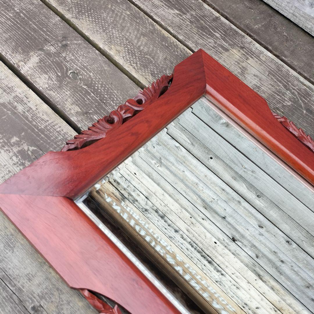 M♦大塚家具　花梨　壁掛けミラー