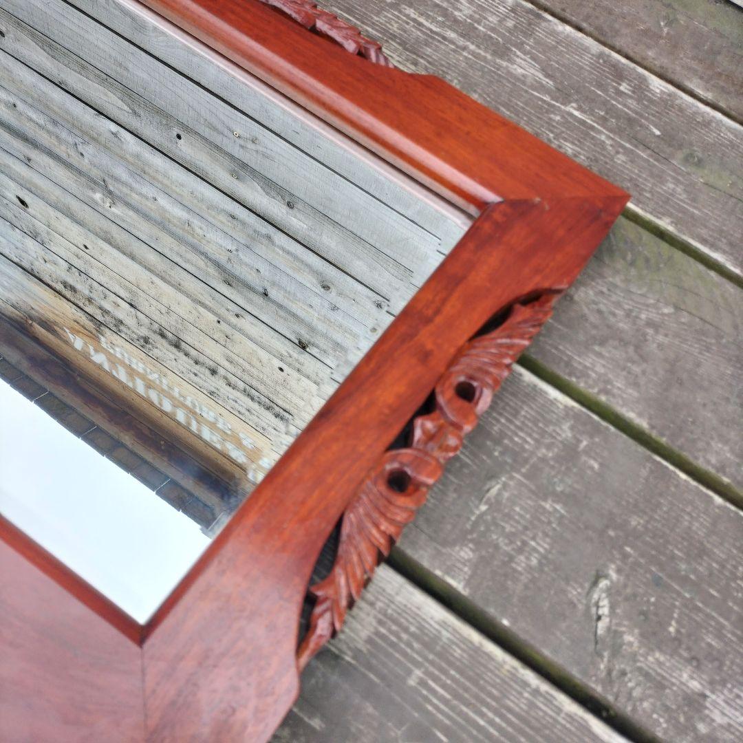 M♦大塚家具　花梨　壁掛けミラー