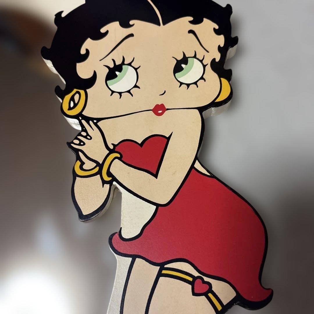 美品♡レアレトロかわいい古着屋ベティちゃん 楕円形ミラー鏡壁掛け卓上両方