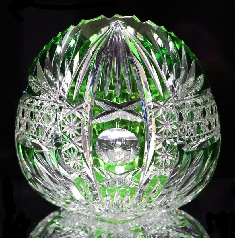 オールド・バカラ 1890年頃 特大作品 27cm!! 2.5kg ガラス鉢