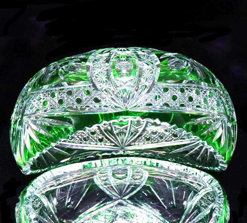 オールド・バカラ 1890年頃 特大作品 27cm!! 2.5kg ガラス鉢