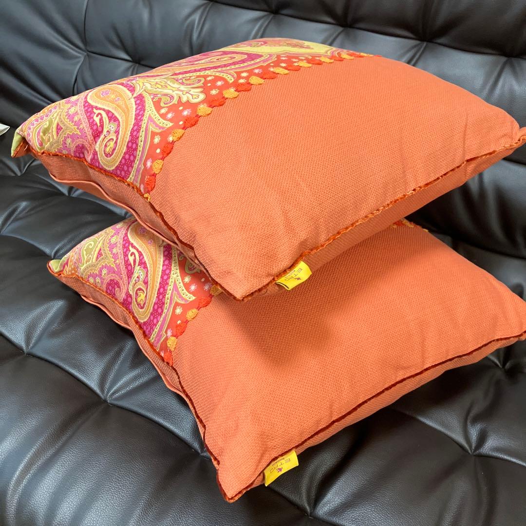 エトロペイズリー柄クッションカバー 2個セット