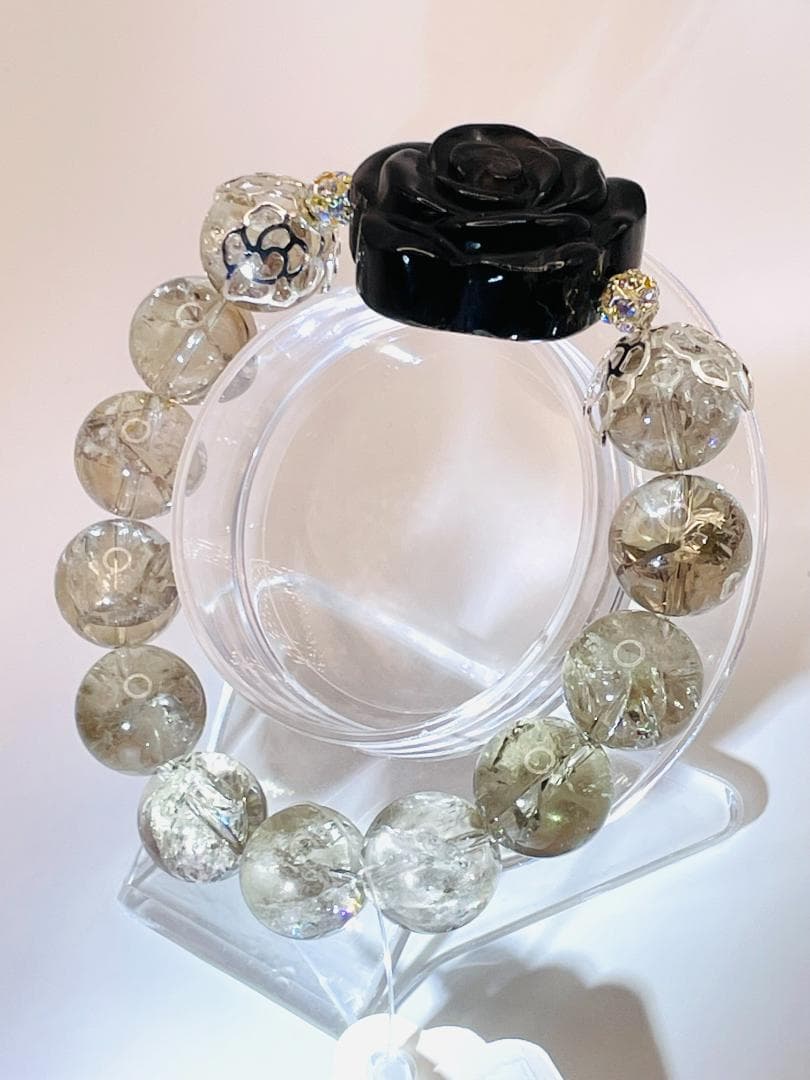 【薔薇(モリオン)/スモーキーアゼツライト】内径約16.5cm 浄化済み 442