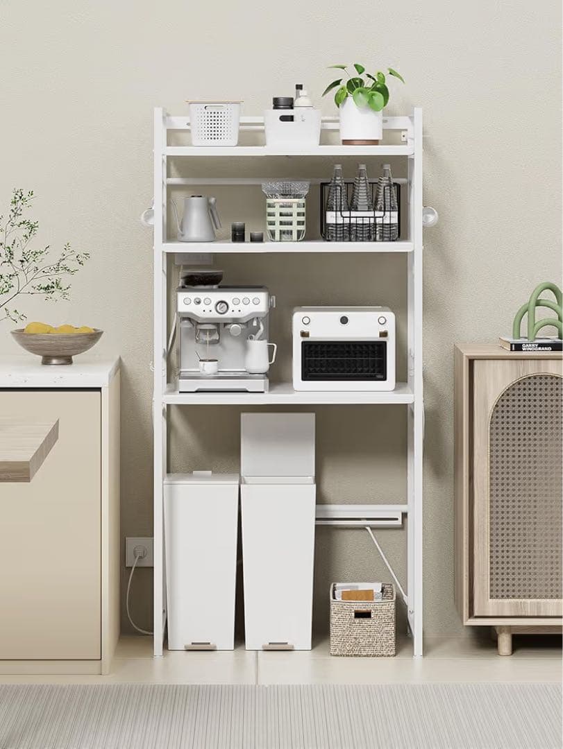 TKUIN ゴミ箱上ラック 冷蔵庫上ラック レンジラック 洗濯機ラック レンジ台