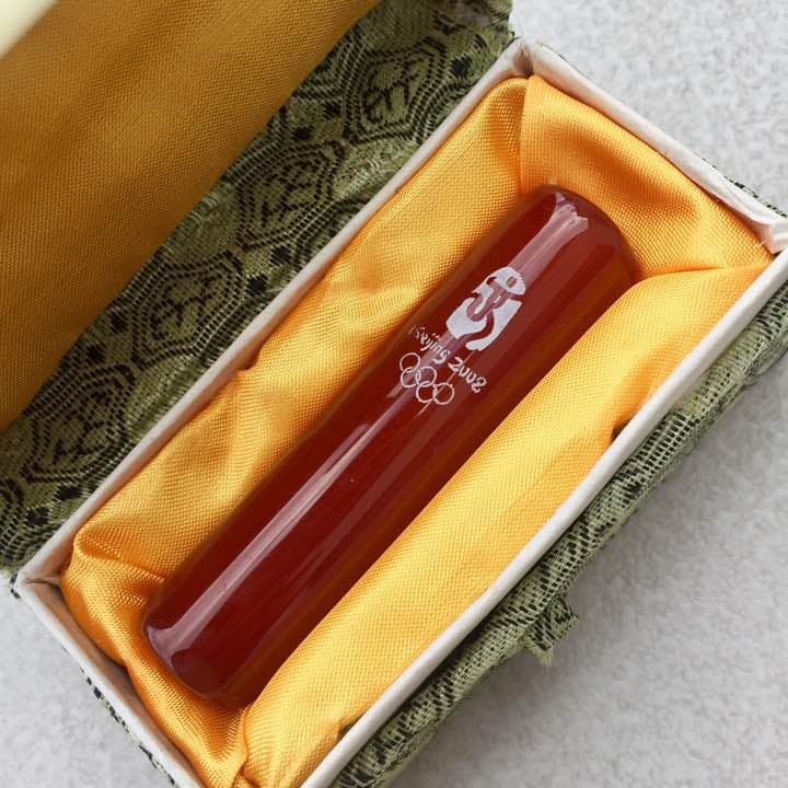 【新品】北京オリンピック 赤瑪瑙はんこ！