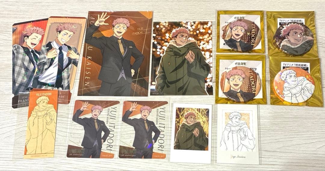 呪術廻戦 マルキューブ 5周年 ファンパレ 缶バッジ カード 特典 虎杖
