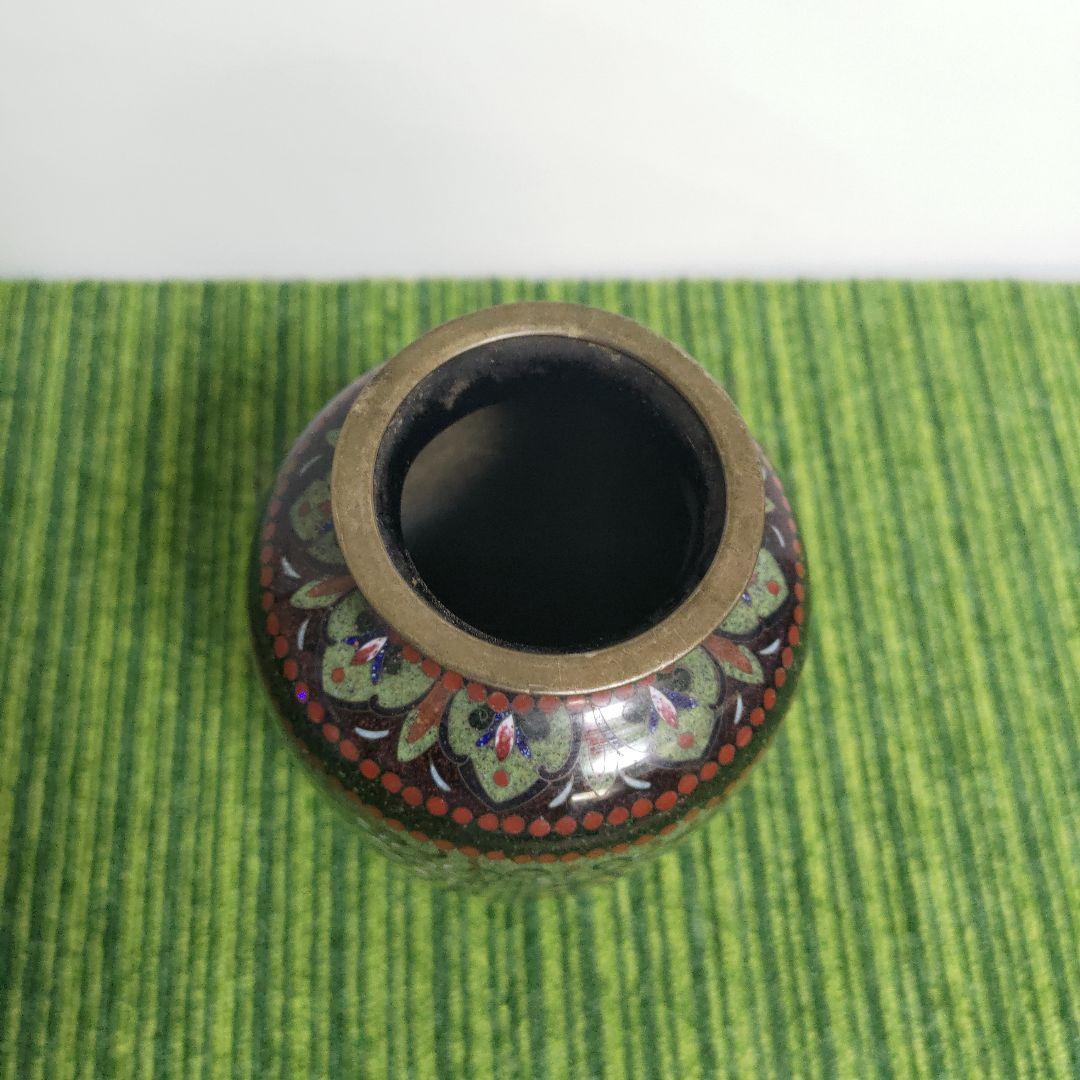 七宝焼 鳳凰紋 花 瓶 華道具 花入花生飾り瓶花器