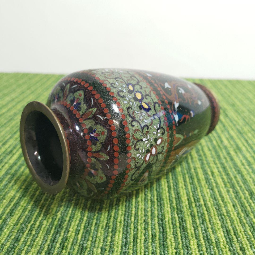 七宝焼 鳳凰紋 花 瓶 華道具 花入花生飾り瓶花器