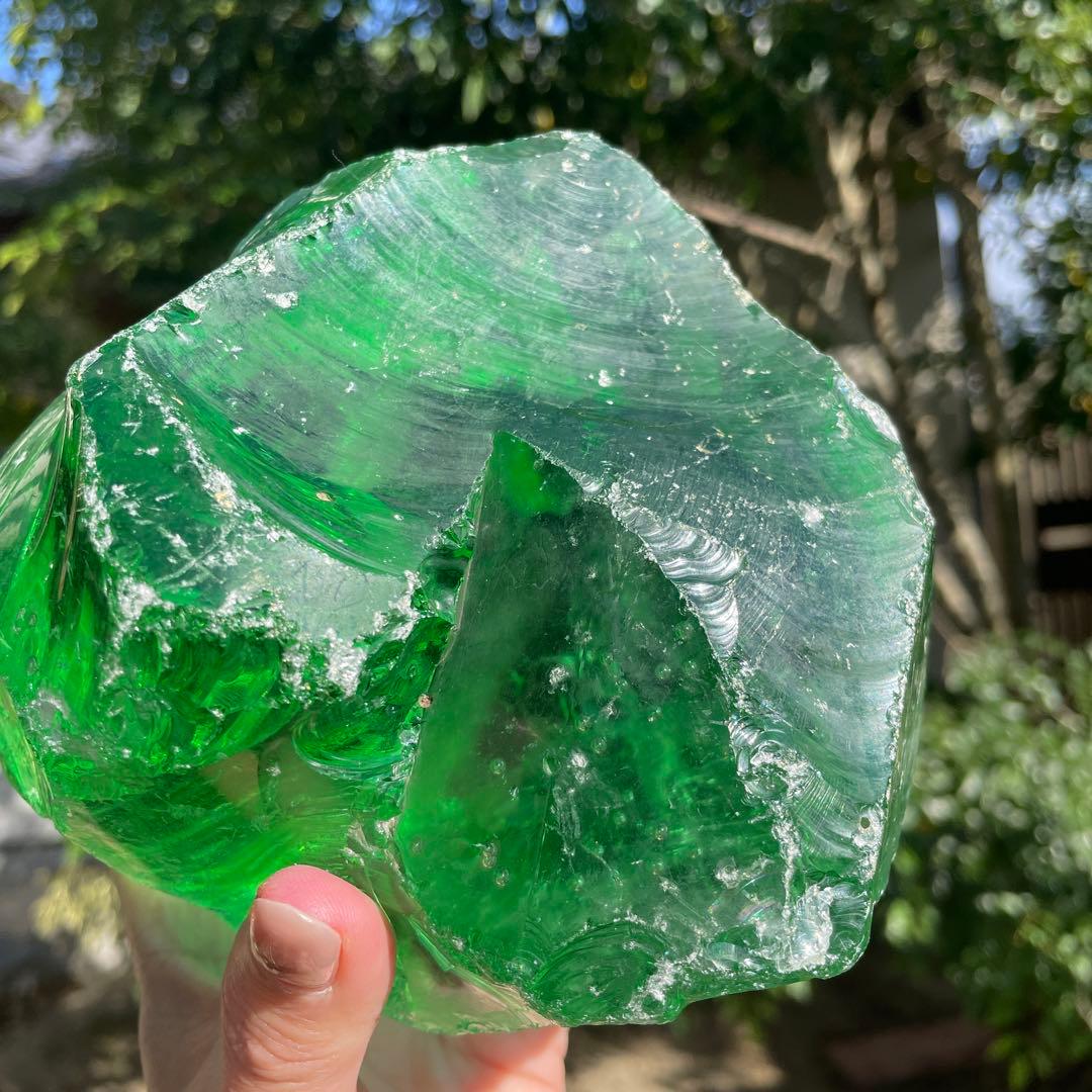 お値下げ　希少　アンダラクリスタル　特大グリーンボール 2850g