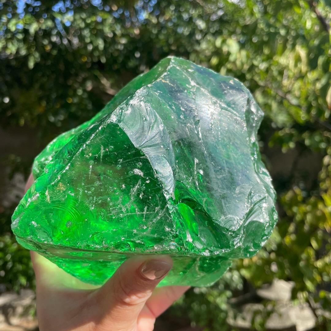 お値下げ　希少　アンダラクリスタル　特大グリーンボール 2850g