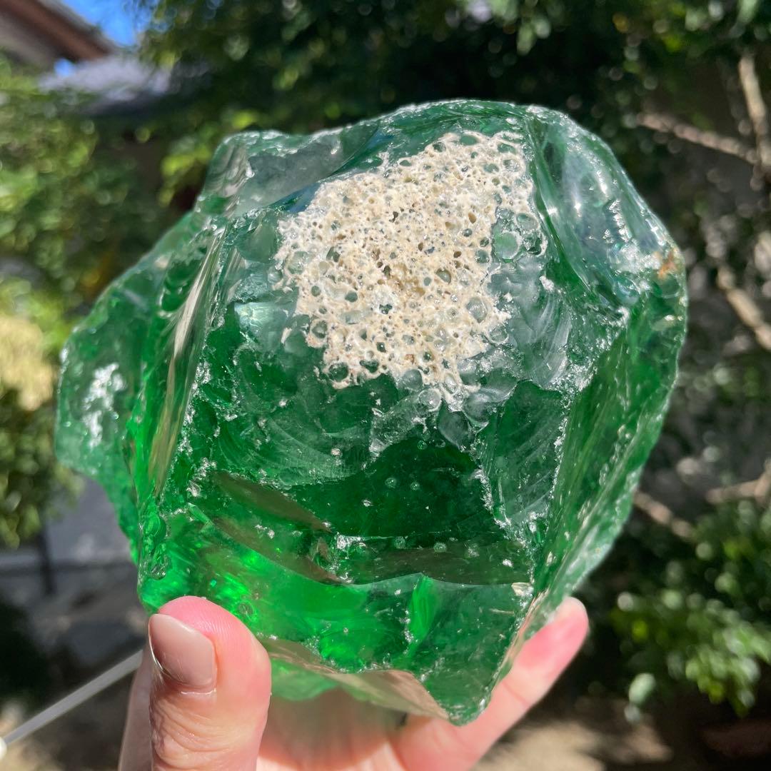 お値下げ　希少　アンダラクリスタル　特大グリーンボール 2850g