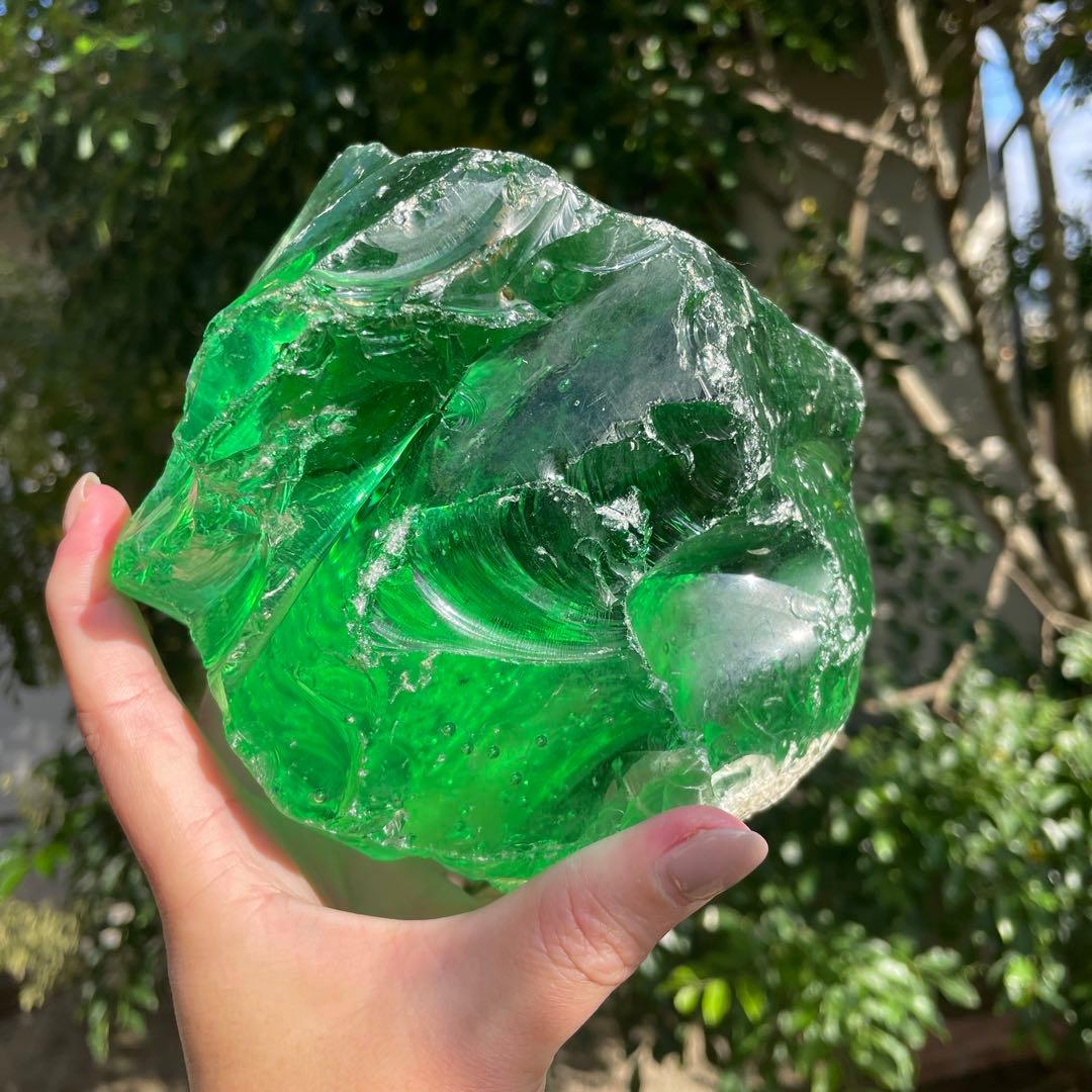 お値下げ　希少　アンダラクリスタル　特大グリーンボール 2850g