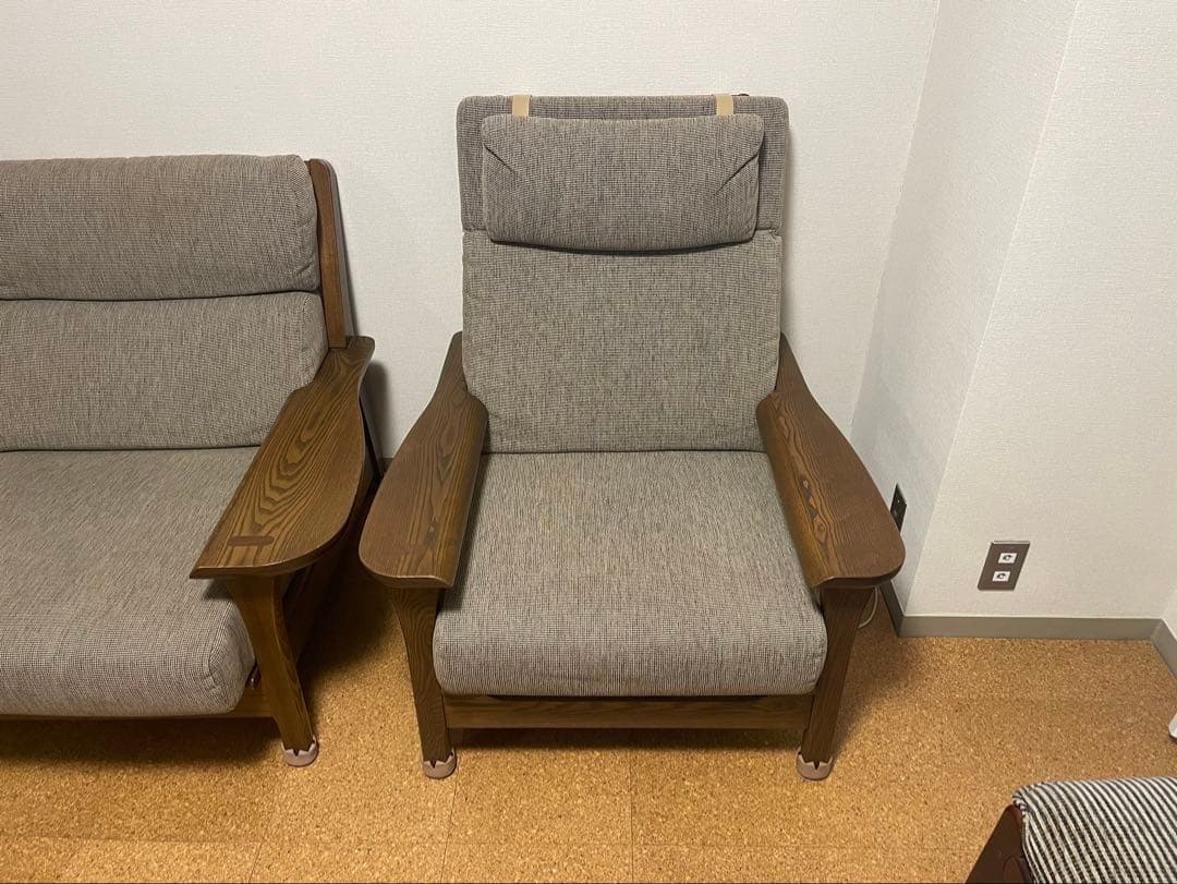 【美品】葉山ガーデンソファー [極しゃもじ]2.5人掛け＋1人掛けソファー