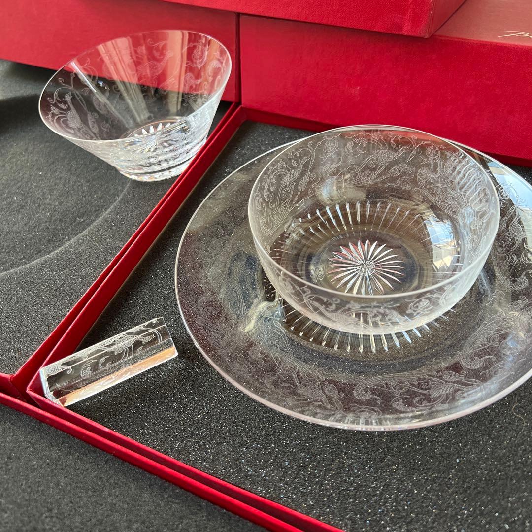 バカラBaccarat パルメ　皿、ボウル、箸置き4点セット　希少　激レア品