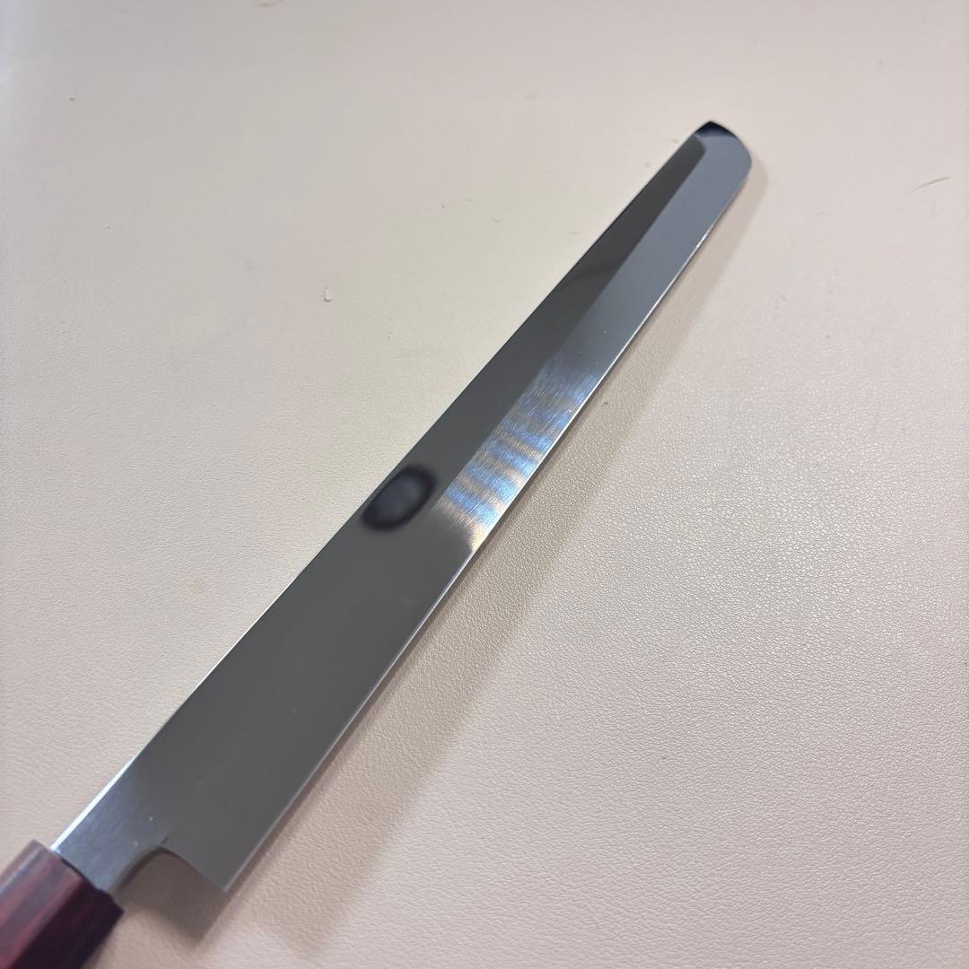 【鞘付き】270mm 先丸柳刃包丁鏡面 黒檀紫檀八角柄 刺身包丁 全鋼'•