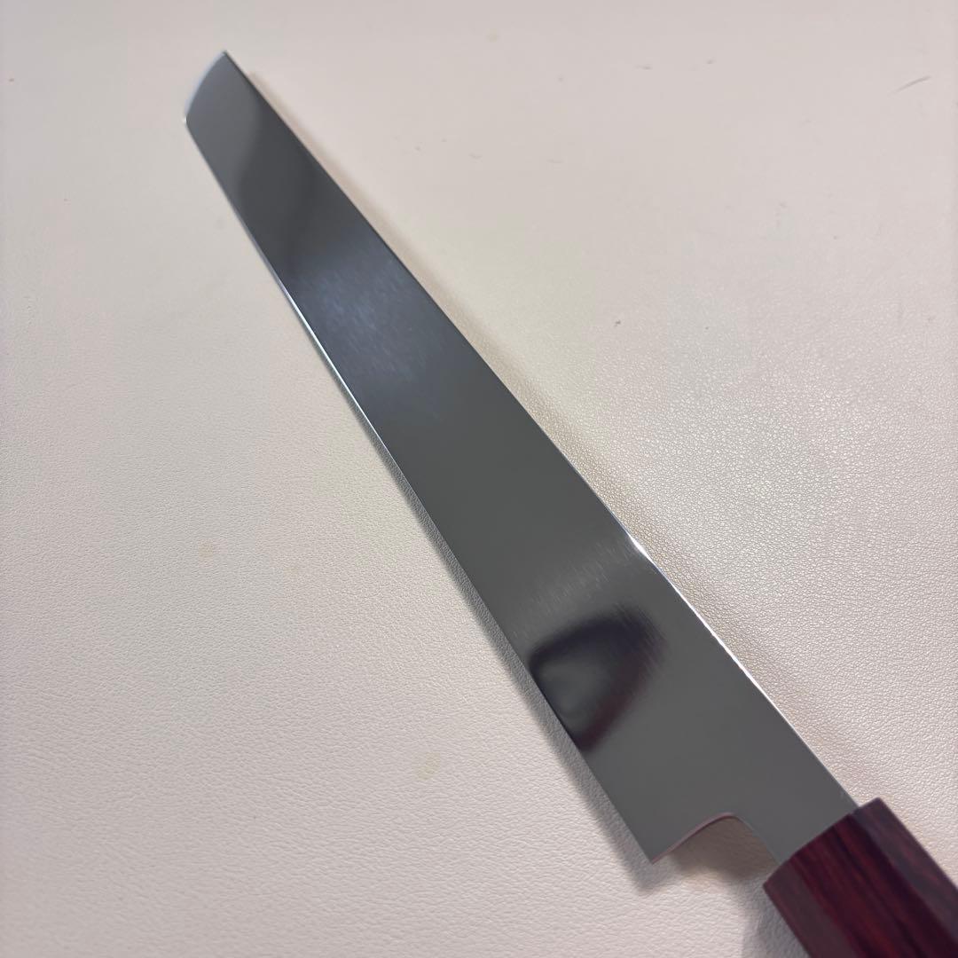 【鞘付き】270mm 先丸柳刃包丁鏡面 黒檀紫檀八角柄 刺身包丁 全鋼'•