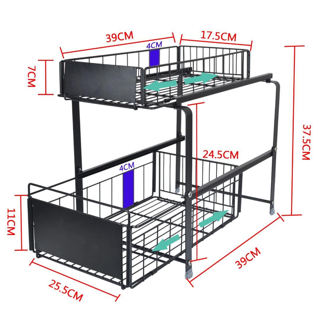 引き出し式多機能 大容量 引き出し スライド キッチン下
