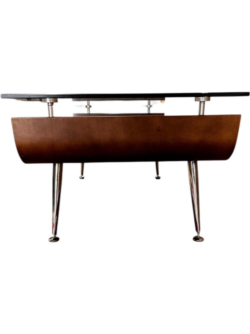 ガラス天板 センターテーブル クローム脚 モダン リビングテーブル ローテーブル