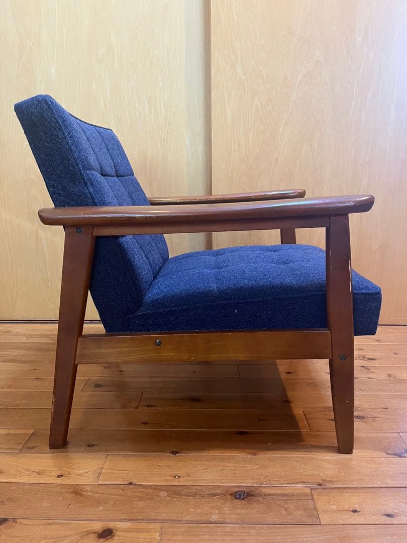 u*1様 カリモク60 Kチェア 1シーター タープブルー 難あり