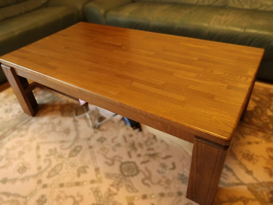 ローテーブル　木製　棚付き