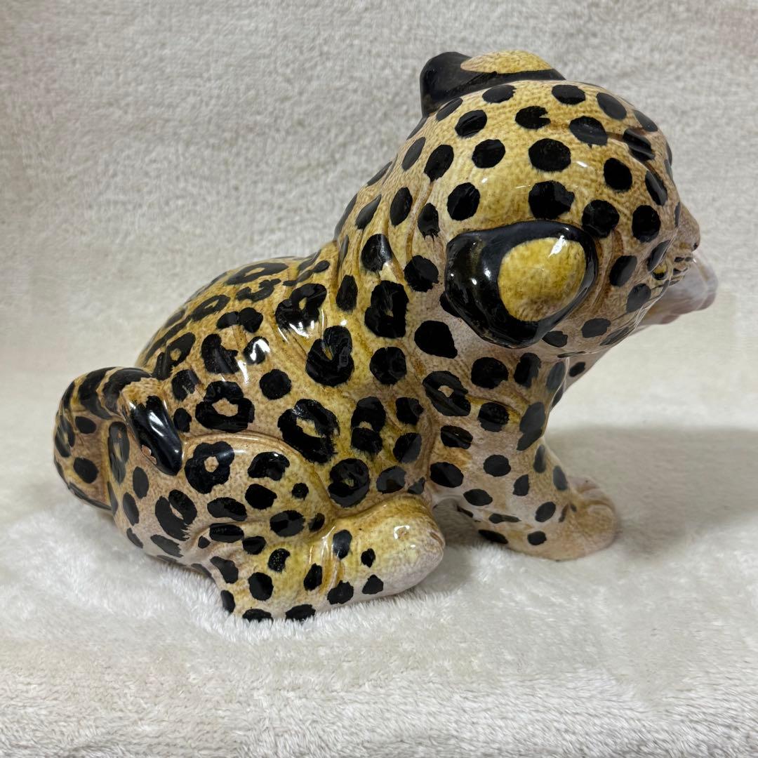陶磁器 招き猫 招き豹 ヒョウ チーター 赤ちゃん インテリア かわいい