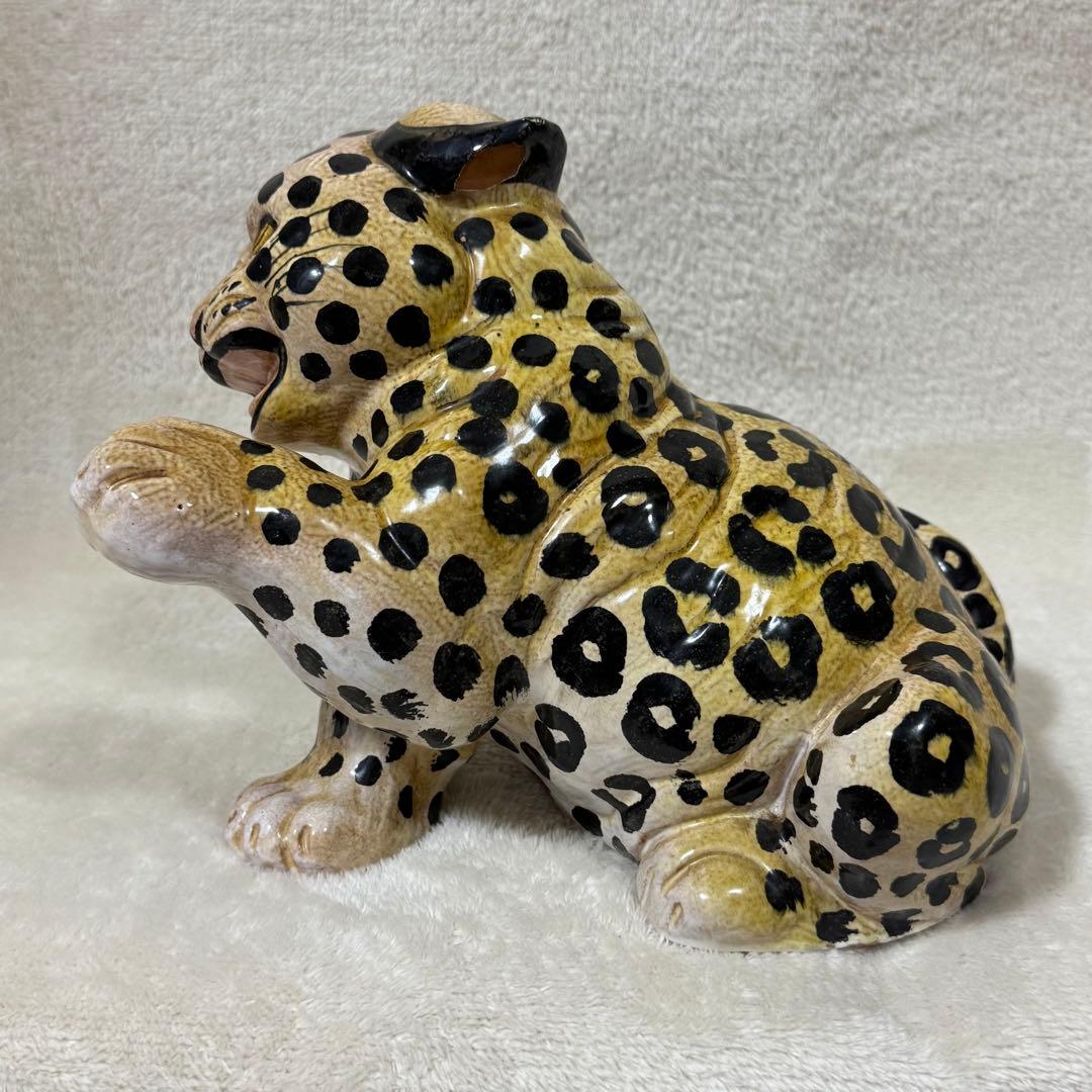 陶磁器 招き猫 招き豹 ヒョウ チーター 赤ちゃん インテリア かわいい