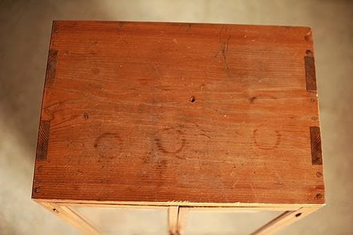 古い小ぶりな木枠のガラス戸棚　小引き出し5杯　食器棚　キャビネット　古家具古民家