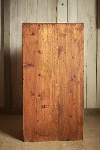 古い小ぶりな木枠のガラス戸棚　小引き出し5杯　食器棚　キャビネット　古家具古民家