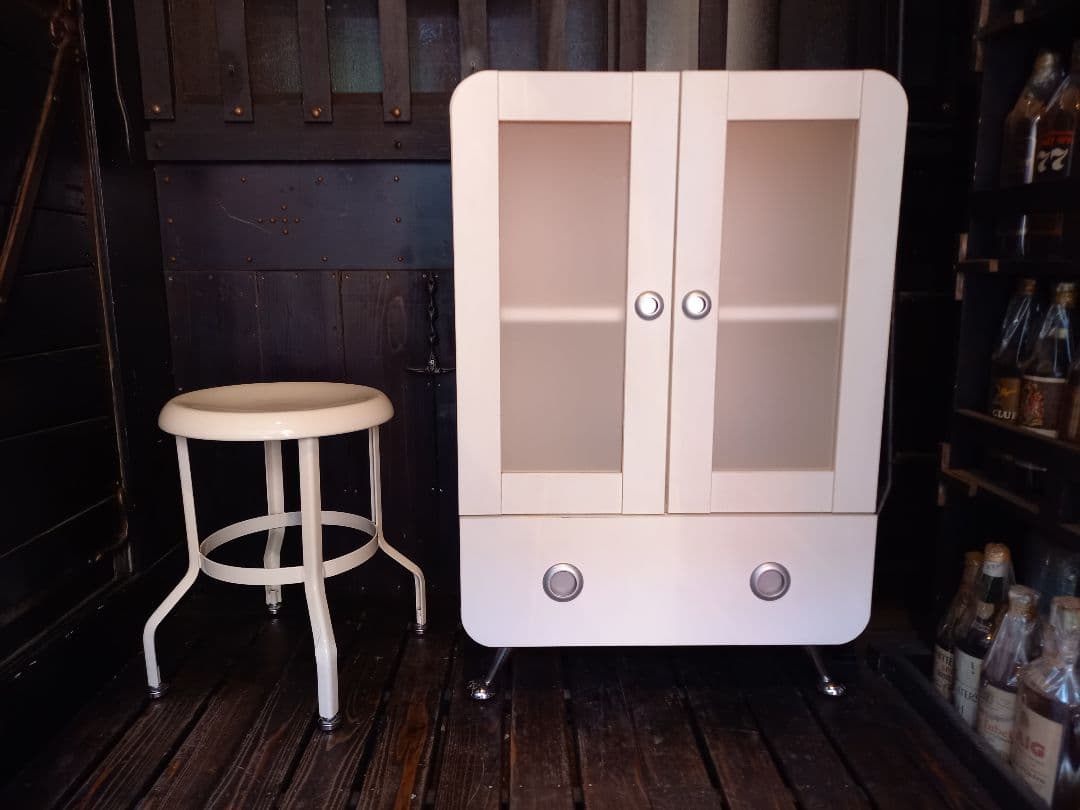 希少　スペースエイジ　フューチャー　スプートニク　ホワイト　サイド　キャビネット