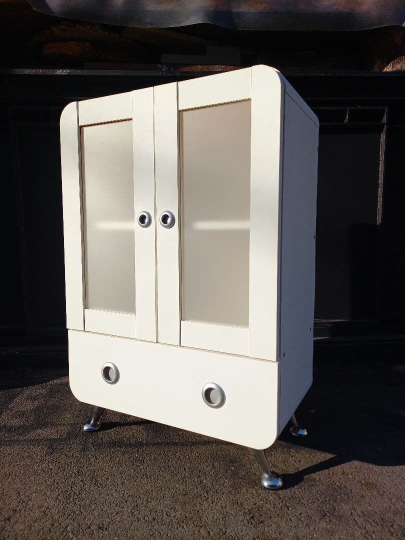 希少　スペースエイジ　フューチャー　スプートニク　ホワイト　サイド　キャビネット