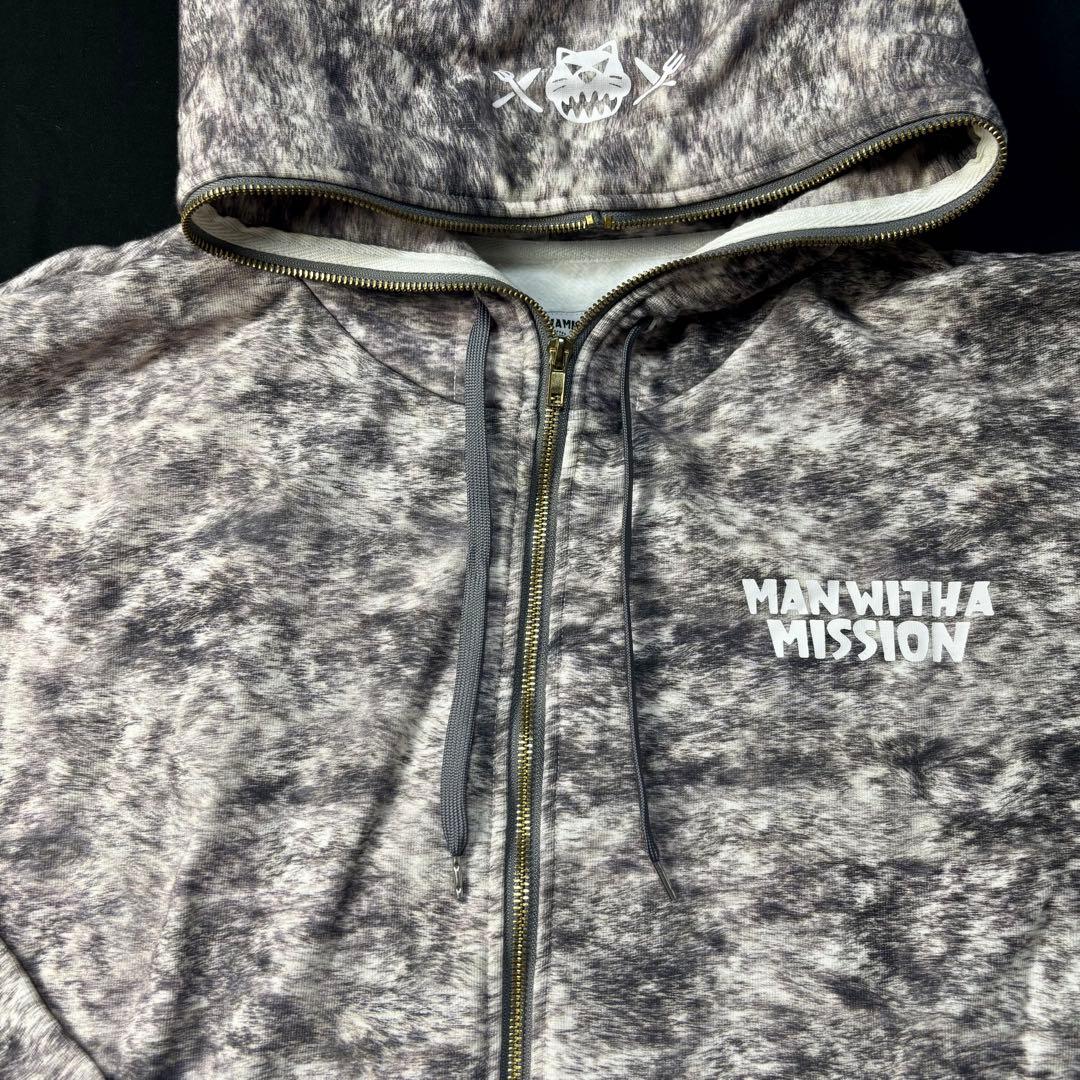 MAN WITH A MISSION 10周年 お毛並みパーカー Lサイズ 古着 - メルカリ
