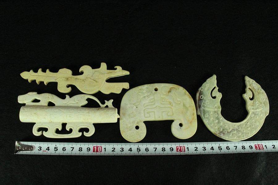 中国美術 古代 砡刻 装飾品 六件 まとめて コレクター蔵品(K-YC518)