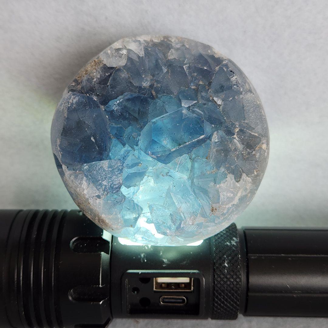 天然石 高品質 セレスタイト 卵 たまご 型 原石 549g