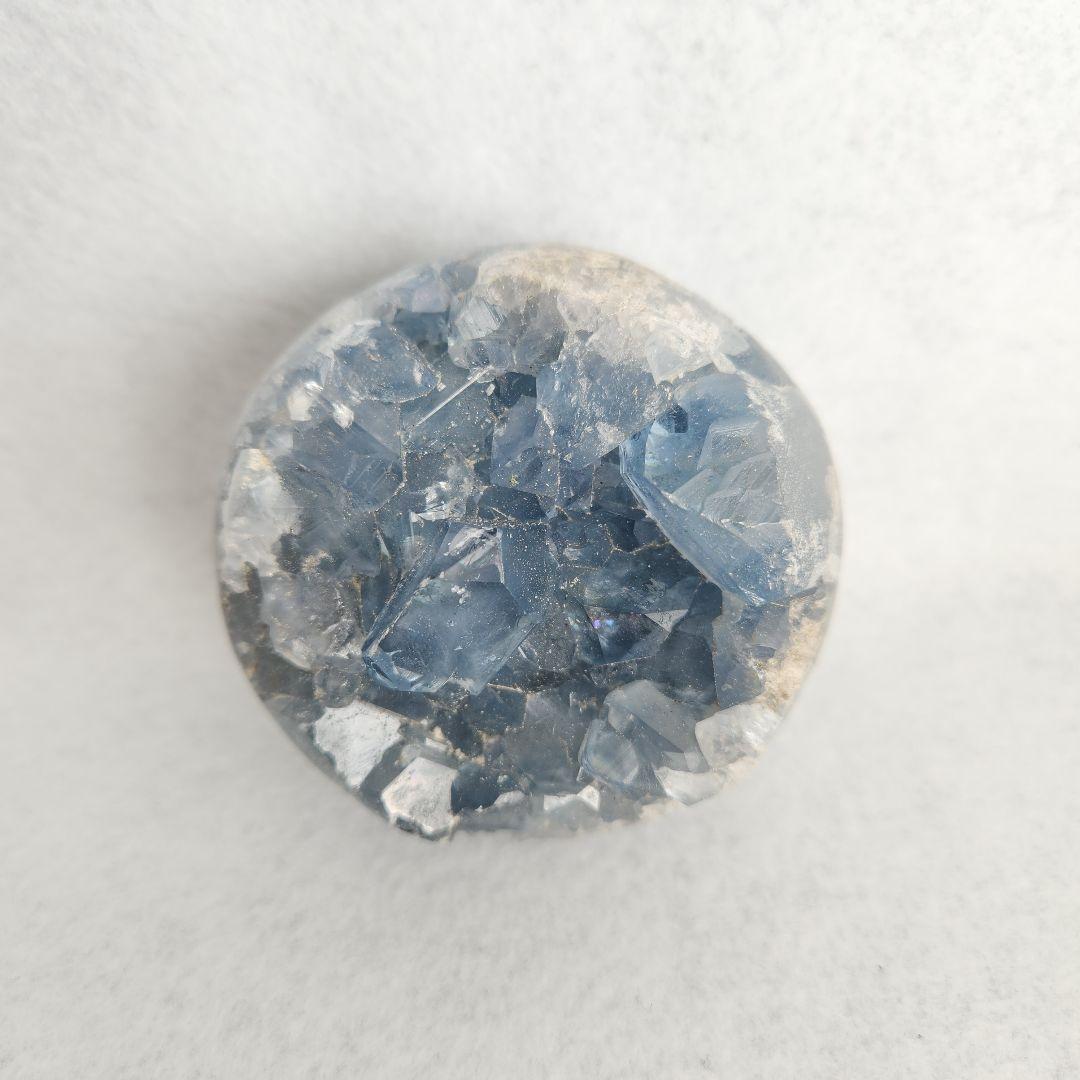 天然石 高品質 セレスタイト 卵 たまご 型 原石 549g