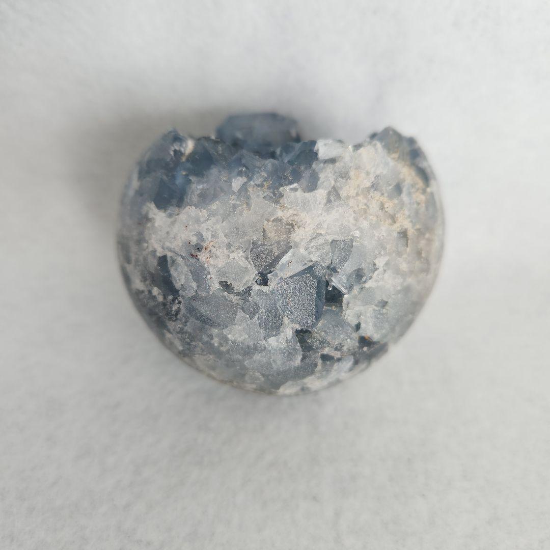 天然石 高品質 セレスタイト 卵 たまご 型 原石 549g