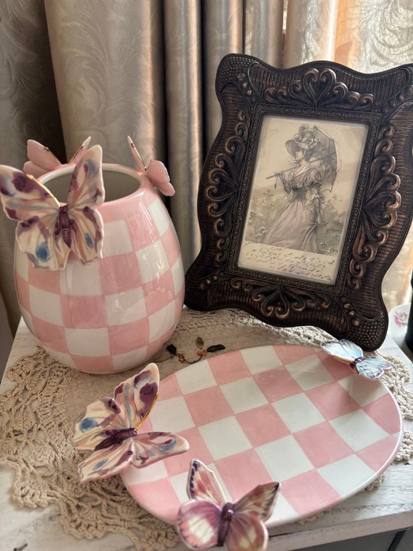 MACKENZIE-CHILDS 新作　セラミックトレイ、花瓶