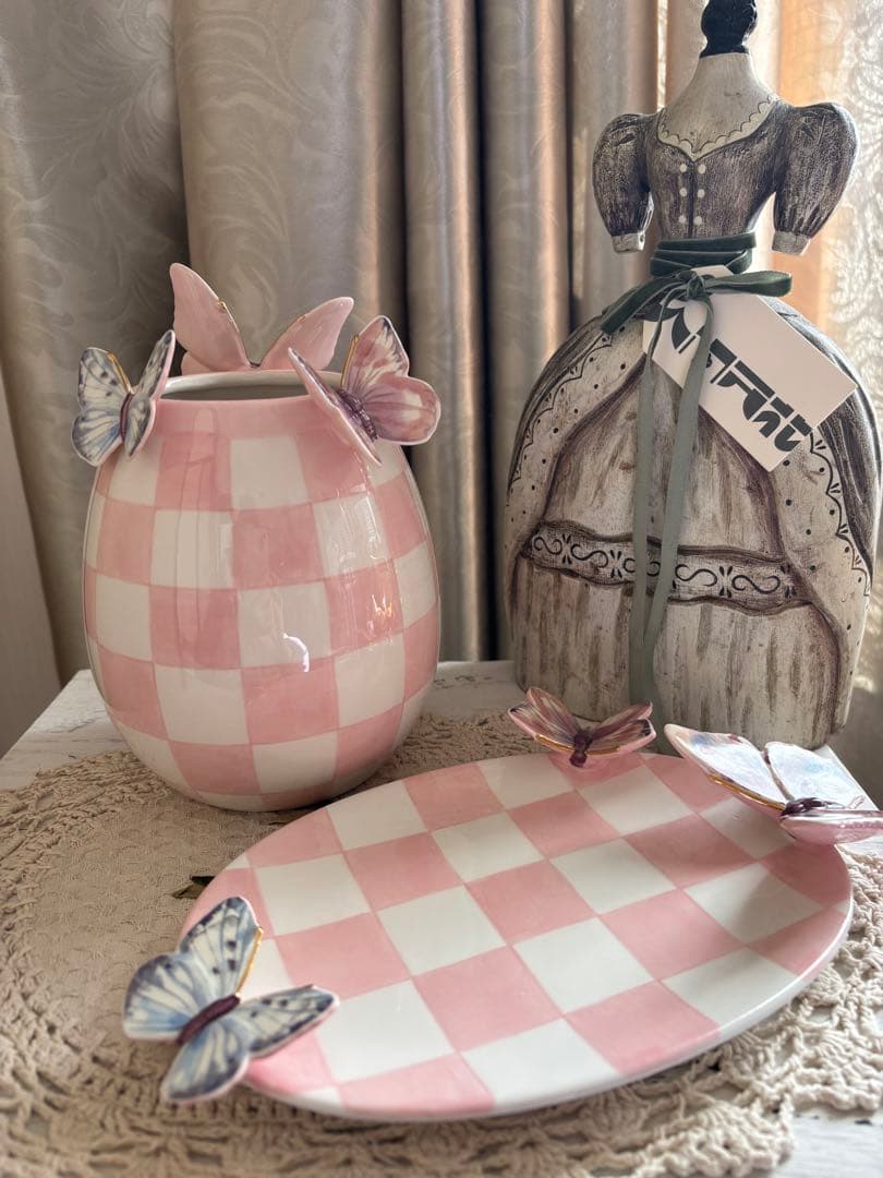 MACKENZIE-CHILDS 新作　セラミックトレイ、花瓶