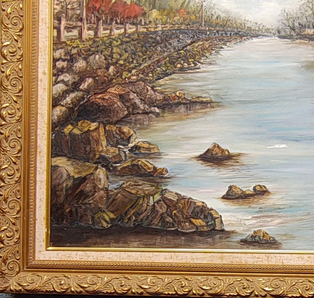 F30号 重厚油彩額 展示仕様【板なし】 アンティーク金 油絵付き DIY