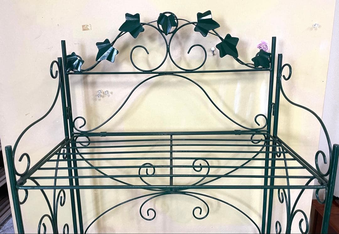 アイアンラック ４段ラック グリーン フラワースタンド 美品