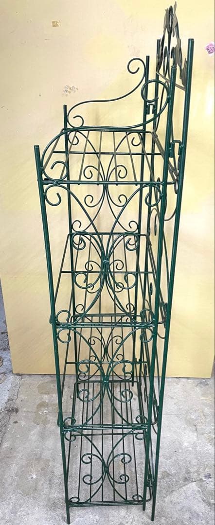 アイアンラック ４段ラック グリーン フラワースタンド 美品