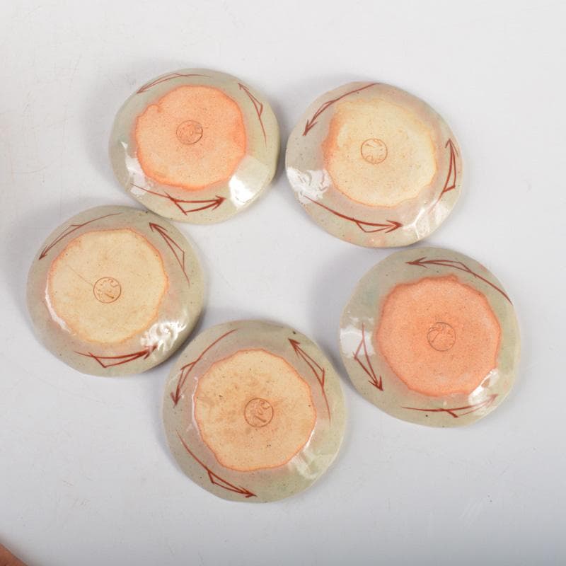 九谷焼長谷川紀代造色絵うさぎ文小皿手塩皿五客共箱M6445