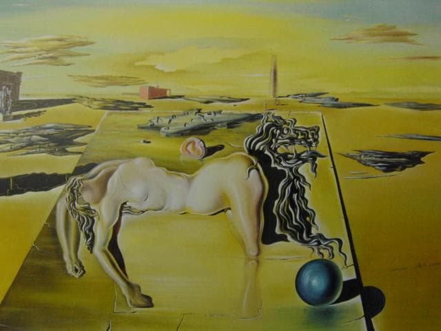 サルバドール・ダリ【姿の見えない眠る人、馬、獅子】 高級画集画